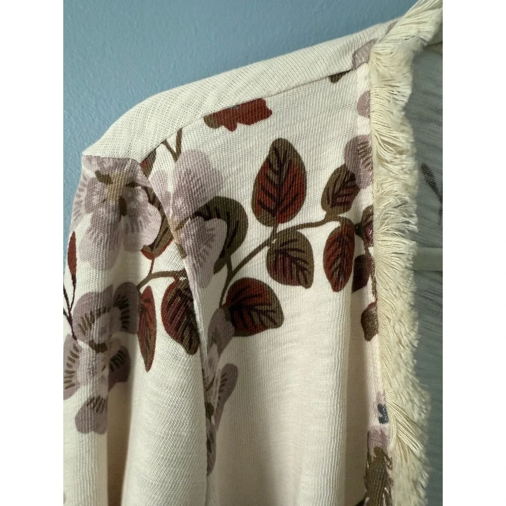 Spartina 449 MSRP $129 Floral Convertible Cardigan with Fringe Size Large Cotton - Picture 7 of 14